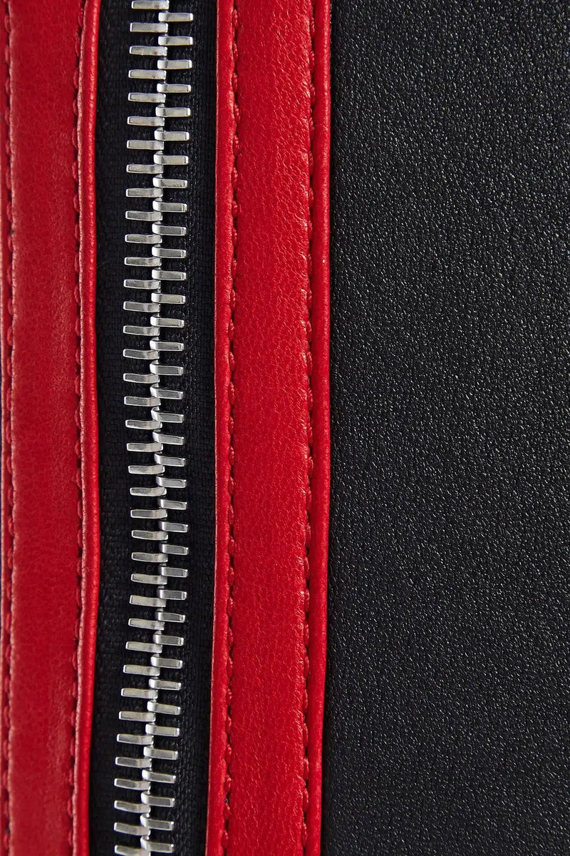 Stripe Detail Leather Pants