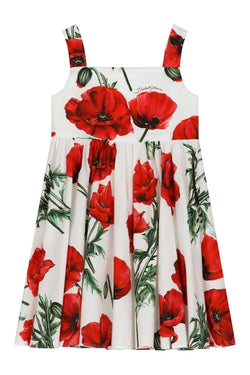 Poppy Print Poplin Midi Dress