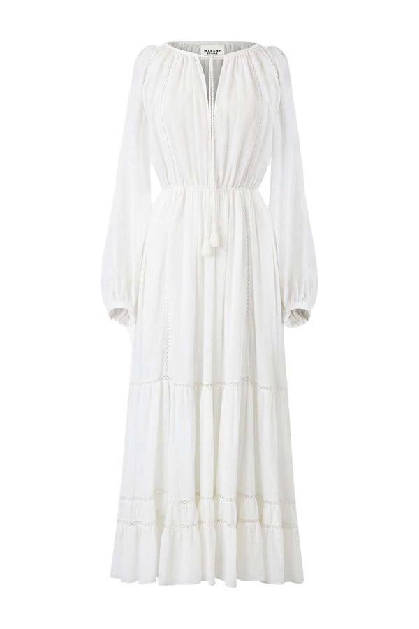 Latifa Crochet-Trimmed Cotton-Blend Maxi Dress