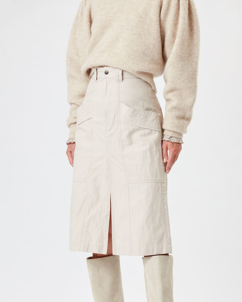 Prime High-Rise Cotton-Blend Midi Skirt