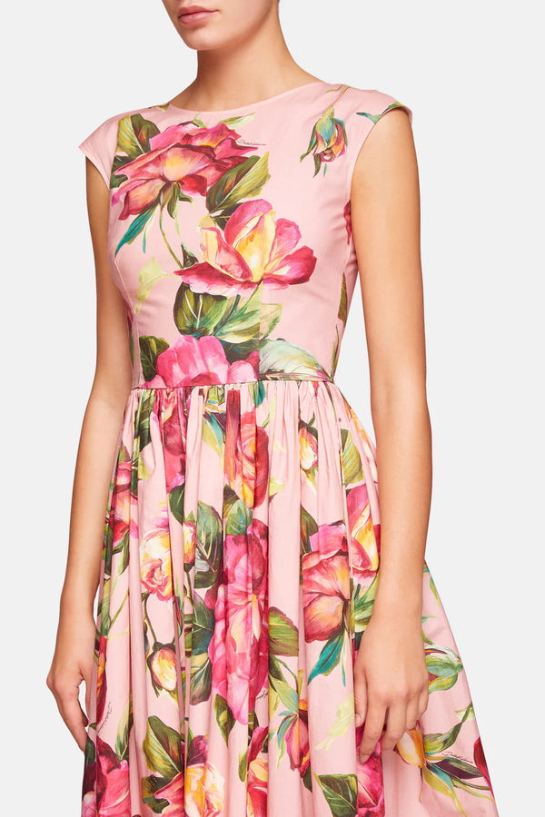 Rose Print Cotton Day Dress