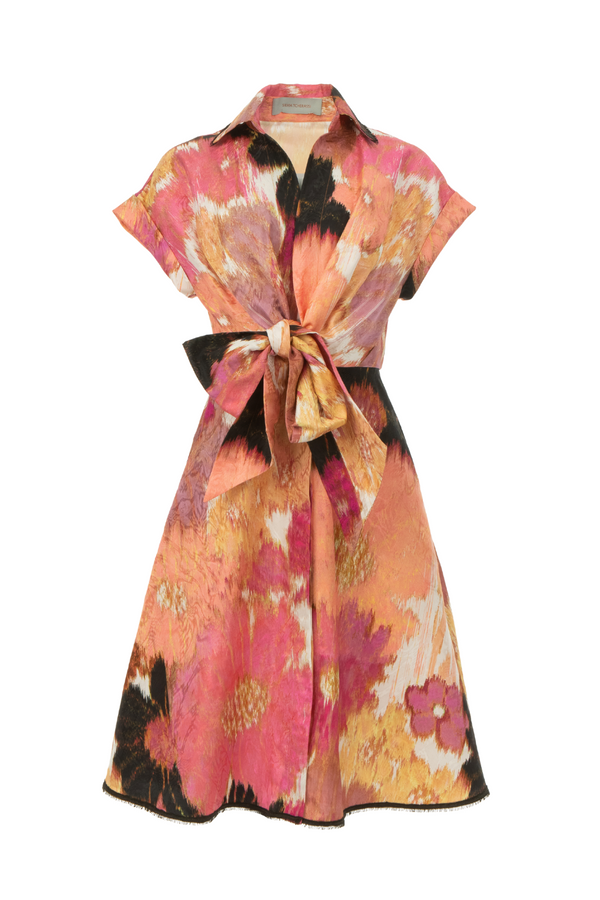 Paloma Floral Jacquard Wrap Dress