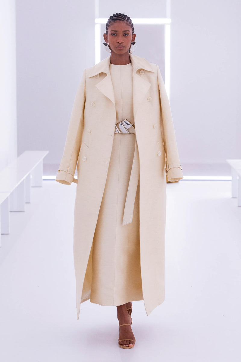 The Shiva Panelled Linen and Silk-Blend Dupion Dress