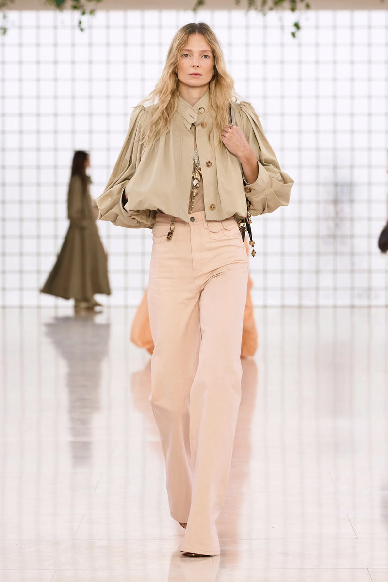 Cotton Gabardine Gathered Boule Jacket