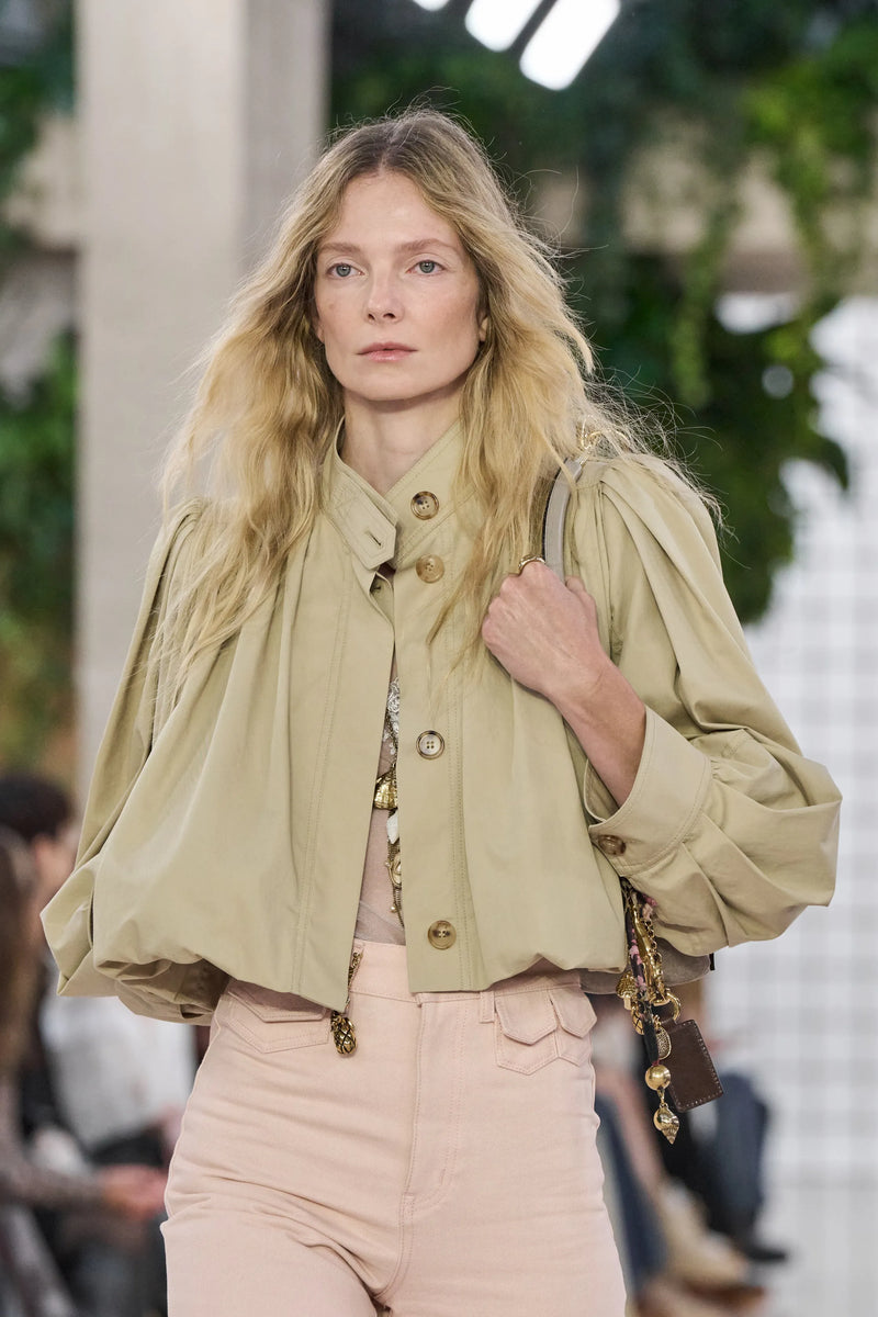 Cotton Gabardine Gathered Boule Jacket