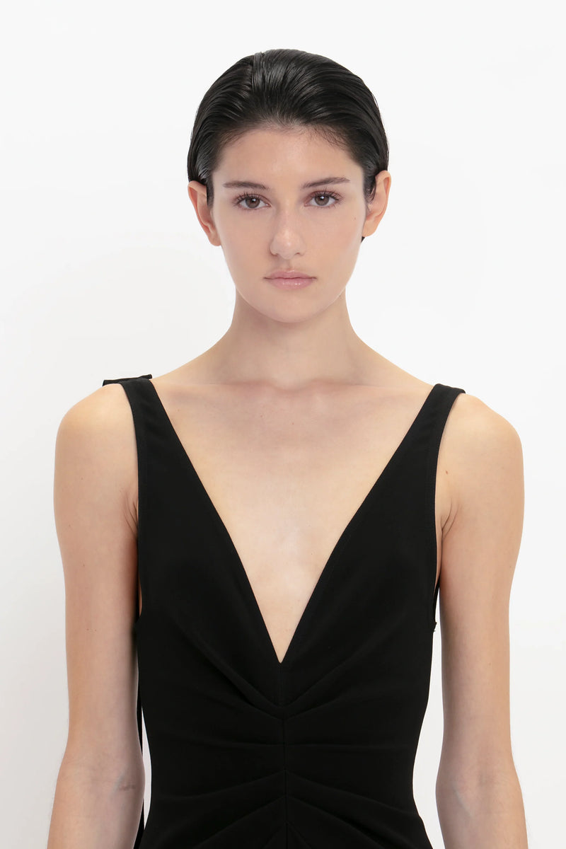 Gathered Detail Open Back Gown