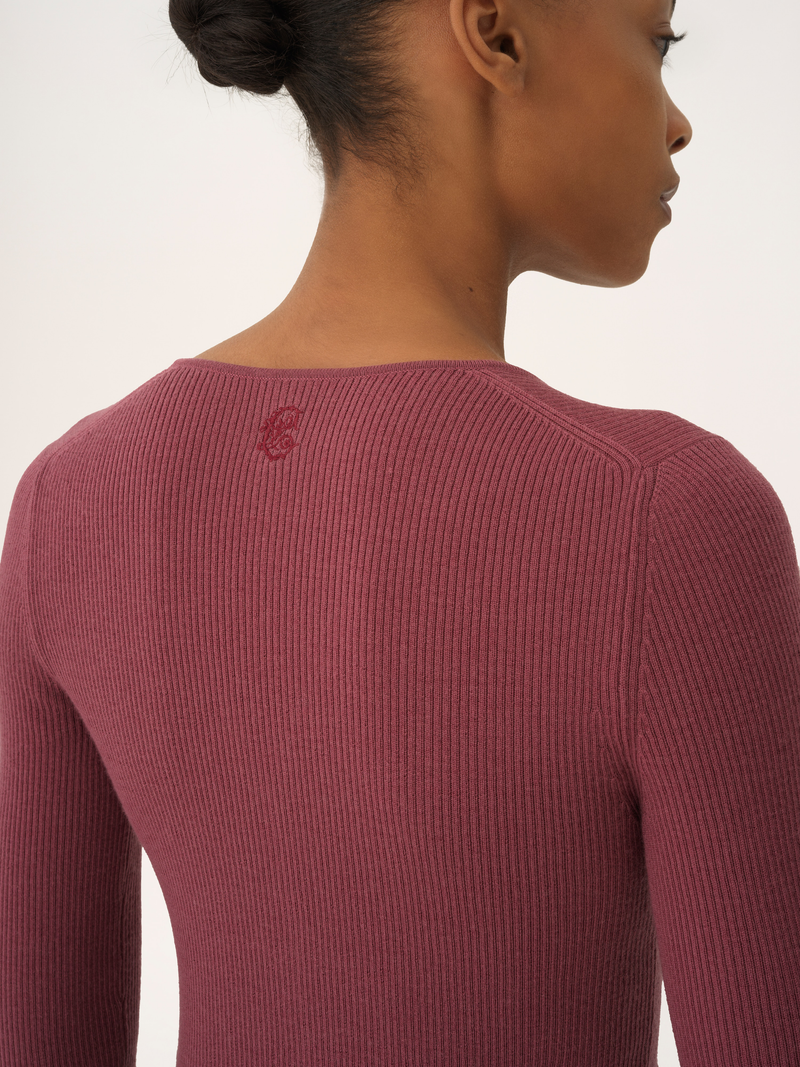 Merino Wool Henley Knit Top