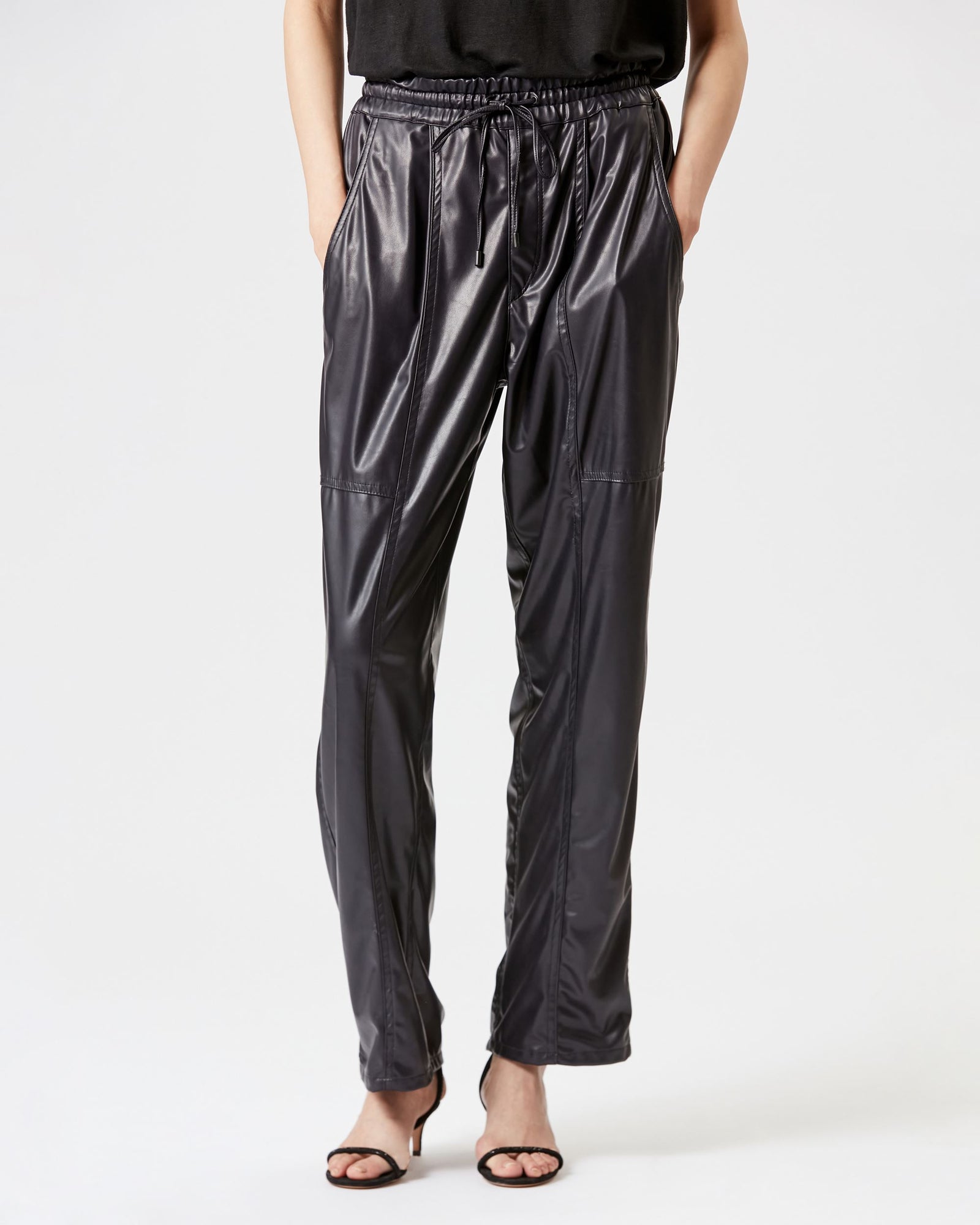 パンツ Isabel Marant Etoile Brina Straight Leg Pants In Black Faux Black Scarly wool-twill straight-leg pants | ISABEL MARANT