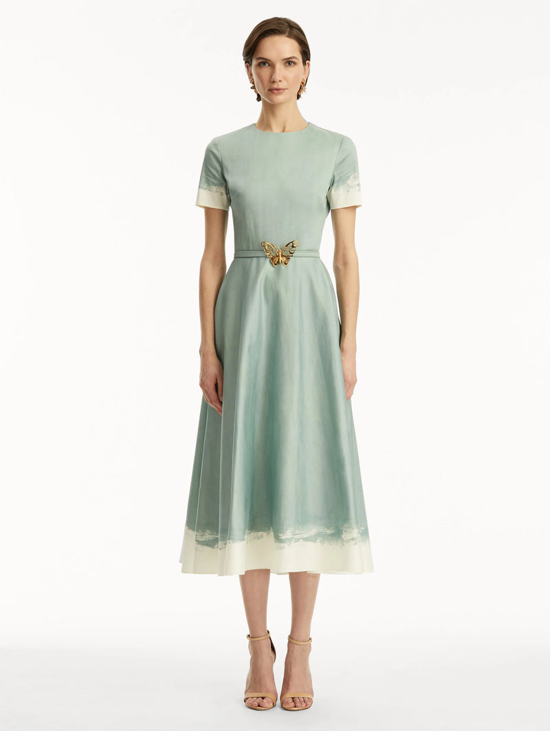 Butterfly Belt Cotton Poplin Dress
