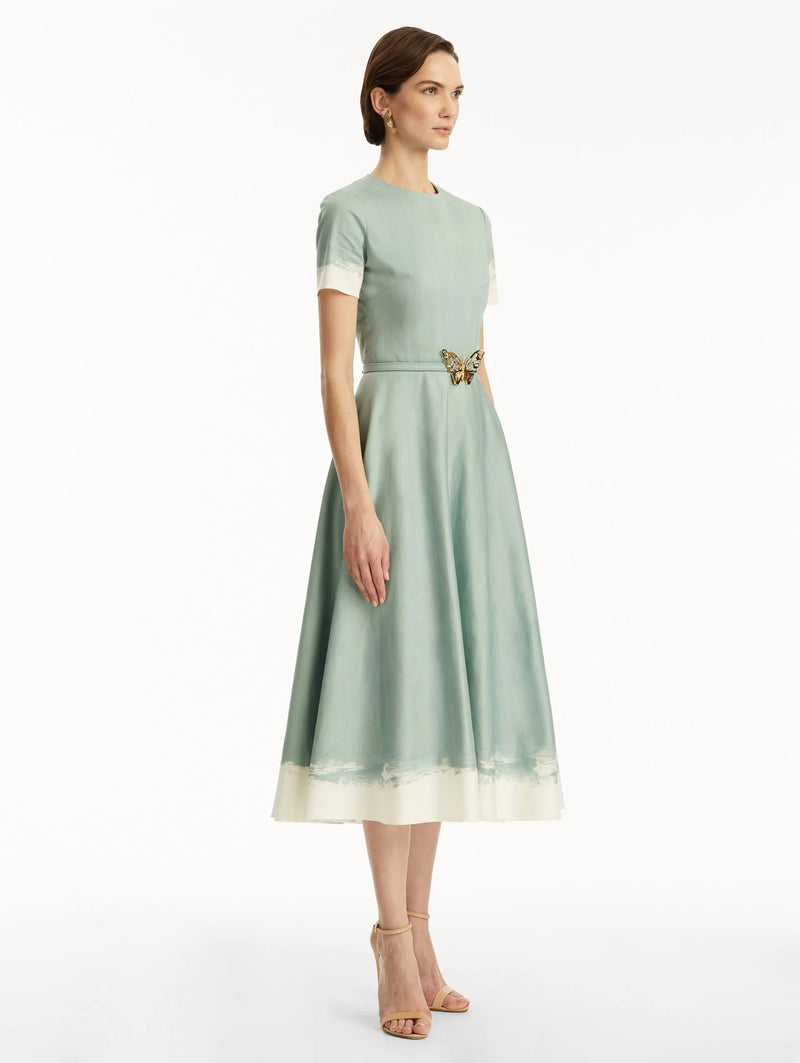 Butterfly Belt Cotton Poplin Dress