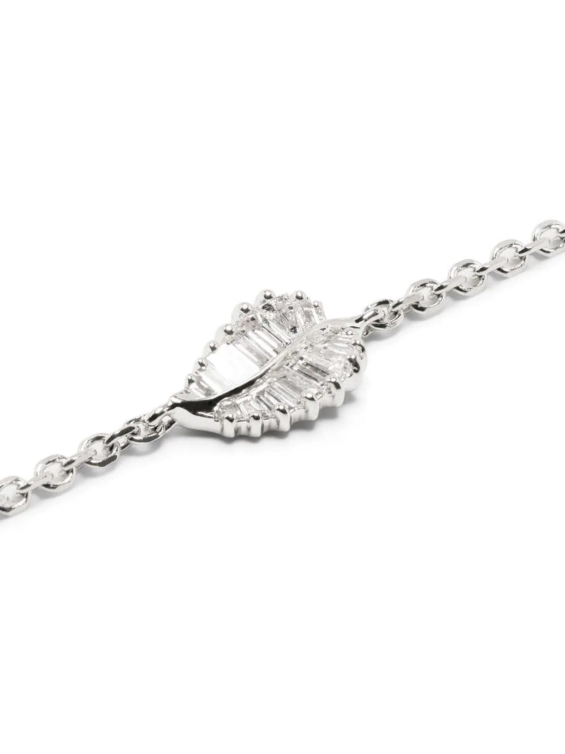 Palm Leaf White Gold Diamond Bracelet