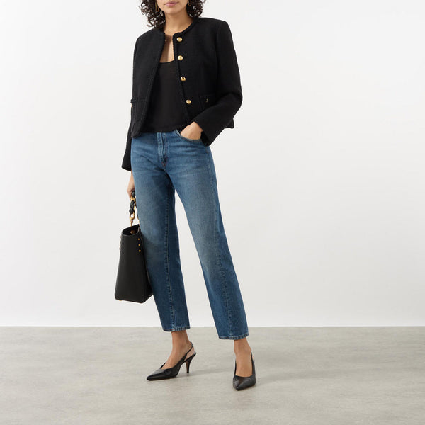 Iman Braided-Trim Crop Jacket