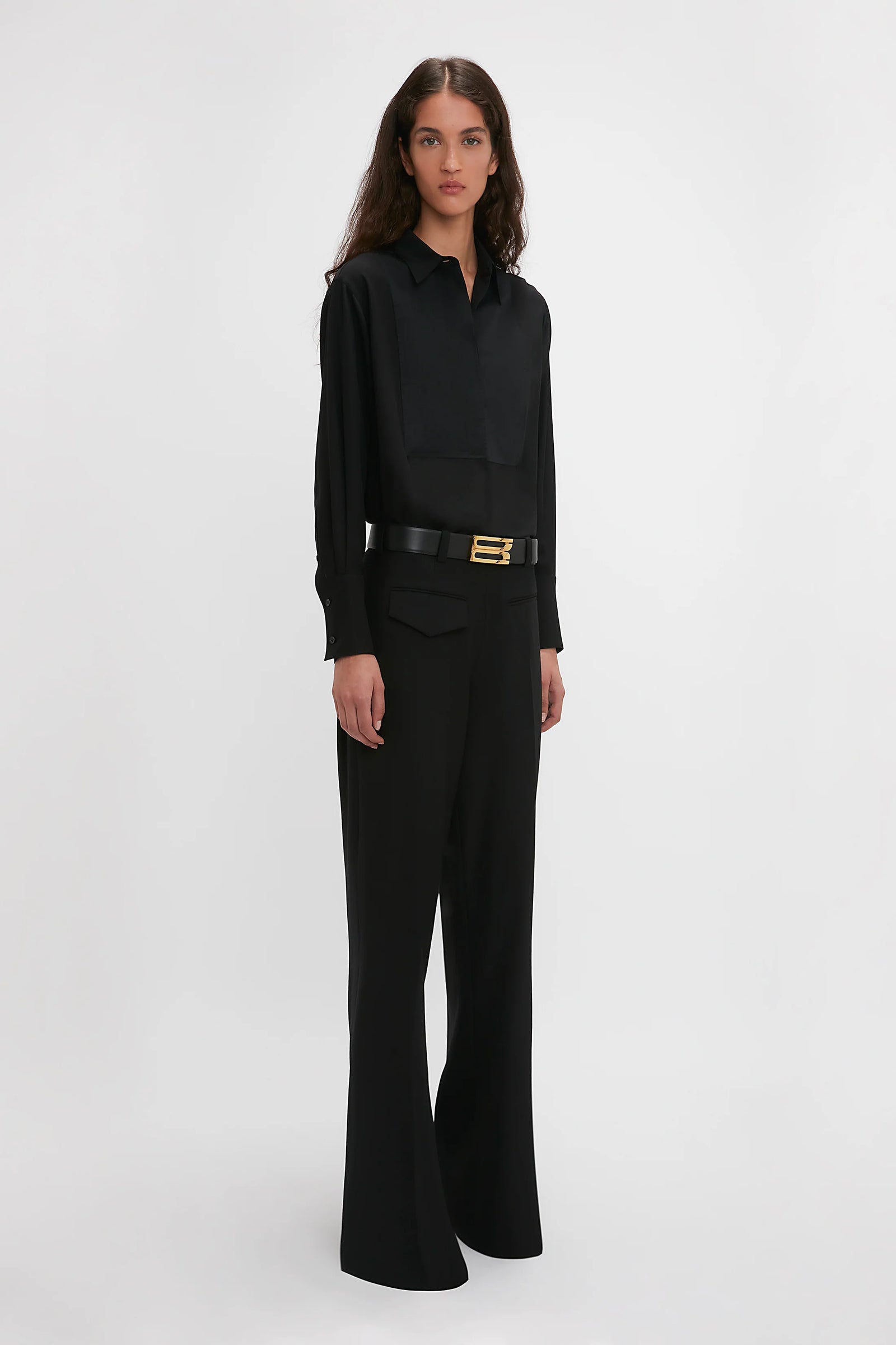 パンツ Victoria Beckham 1325WTR.005115J Trousers Satin Waistband Trouser In Black – Victoria Beckham UK