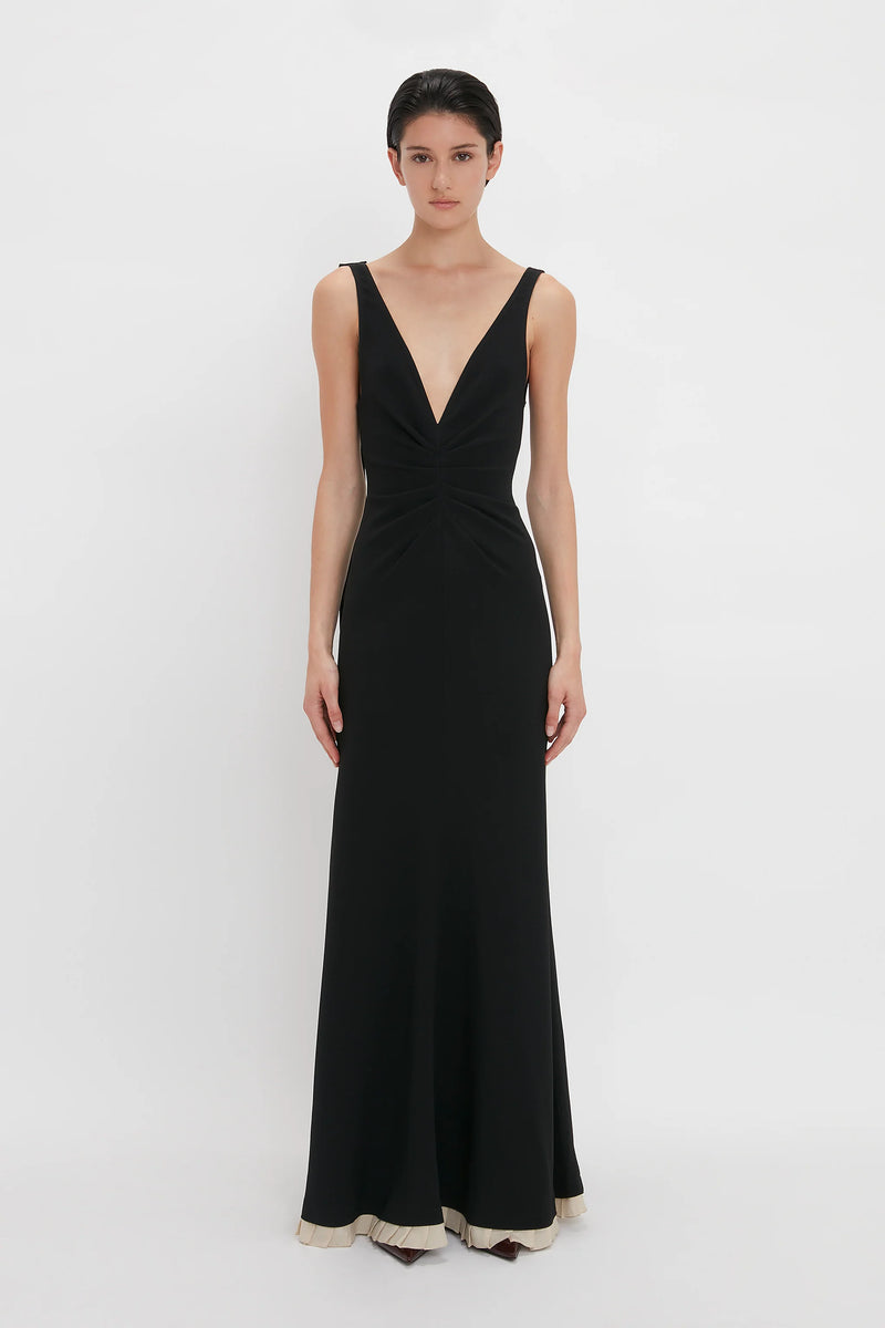 Gathered Detail Open Back Gown