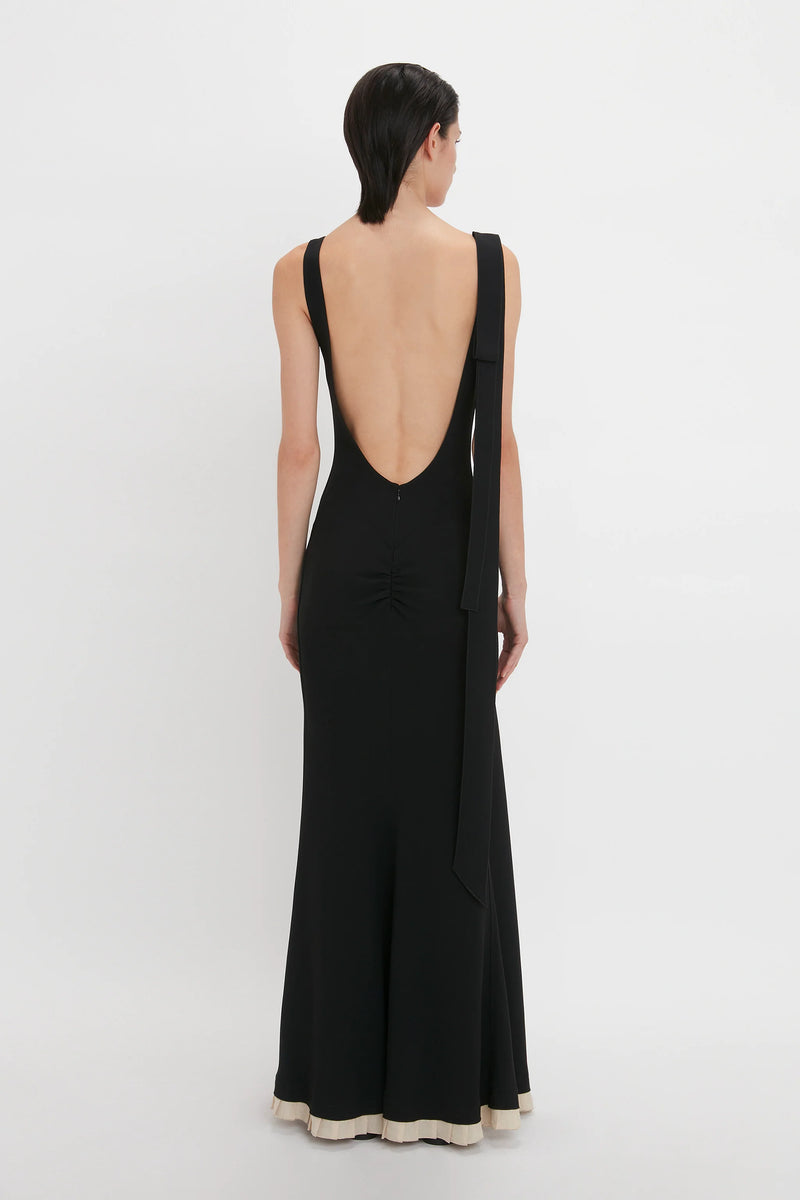 Gathered Detail Open Back Gown