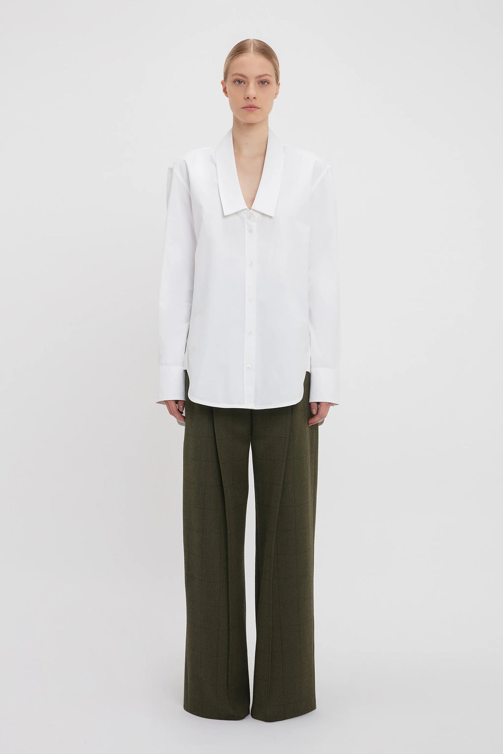 Tシャツ・カットソー Victoria Beckham BLOUSE WITH KNOTTED COLLAR Asymmetric Ruffle Blouse In Heather – Victoria Beckham Int