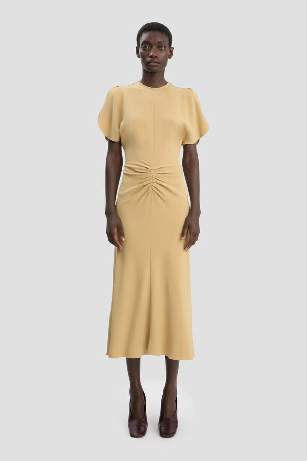 Bella Gathered Waist Midi Dress