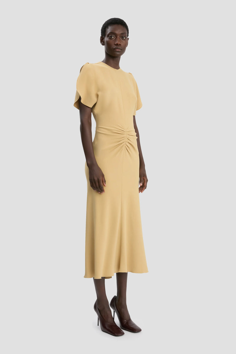 Bella Gathered Waist Midi Dress