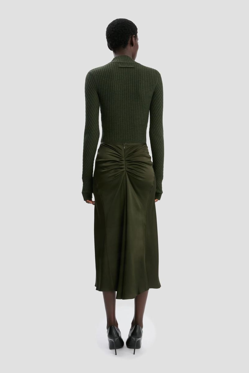 Bella Gathered Waist Midi Skirt