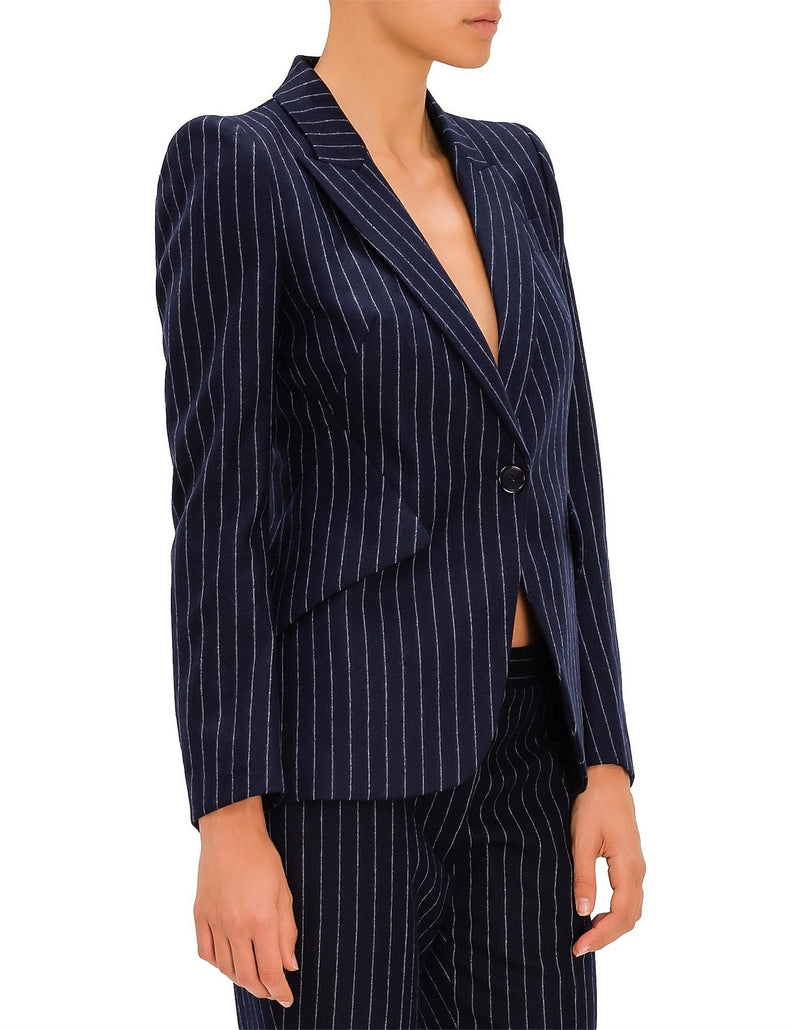 Fitted Pinstripe Blazer