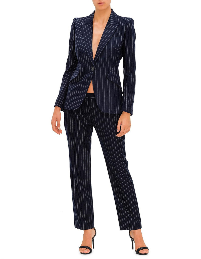 Fitted Pinstripe Blazer