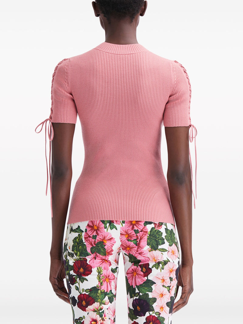 Tie Detail Ribbed Pullover
