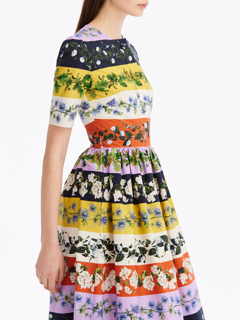 Botanical Stripe Poplin Dress