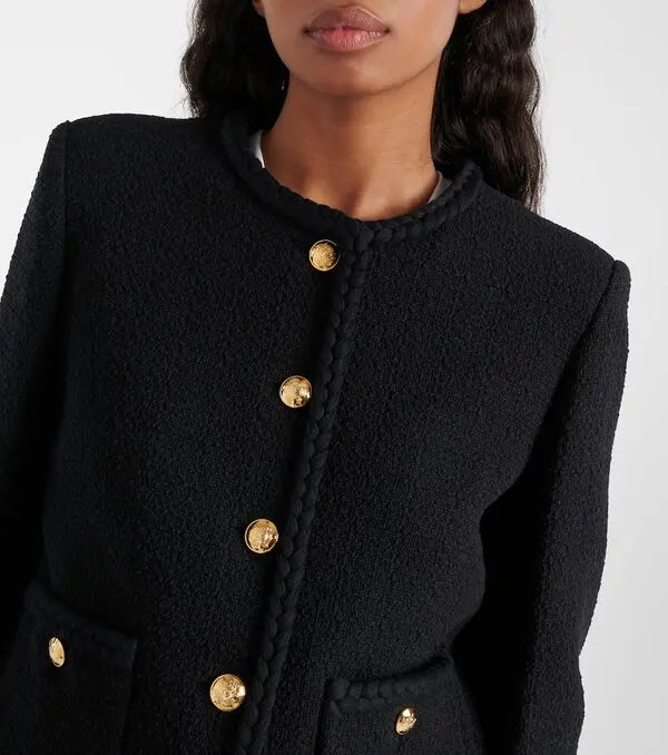 Iman Braided-Trim Crop Jacket
