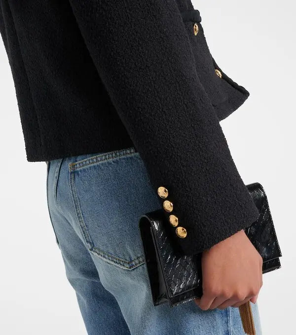 Iman Braided-Trim Crop Jacket