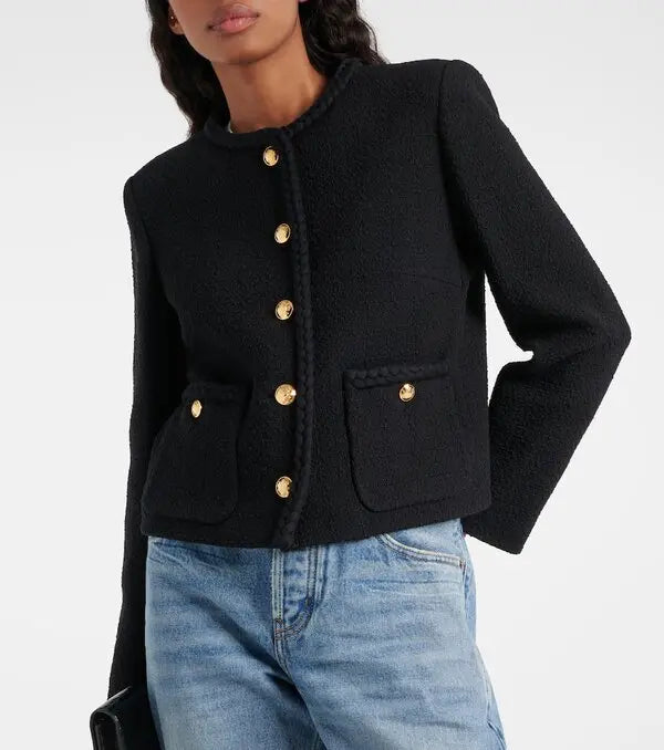 Iman Braided-Trim Crop Jacket
