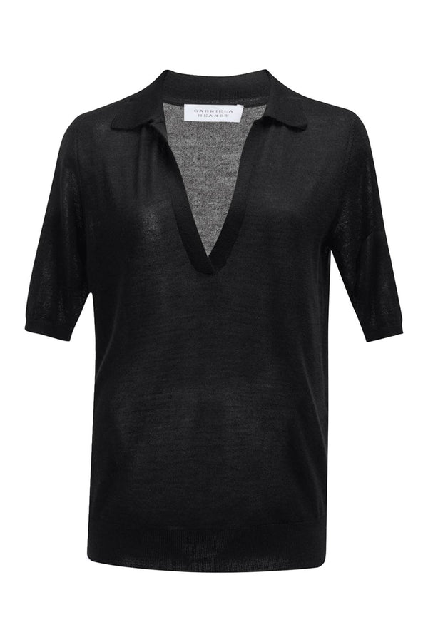 Frank Cashmere and Silk-Blend Polo Knit