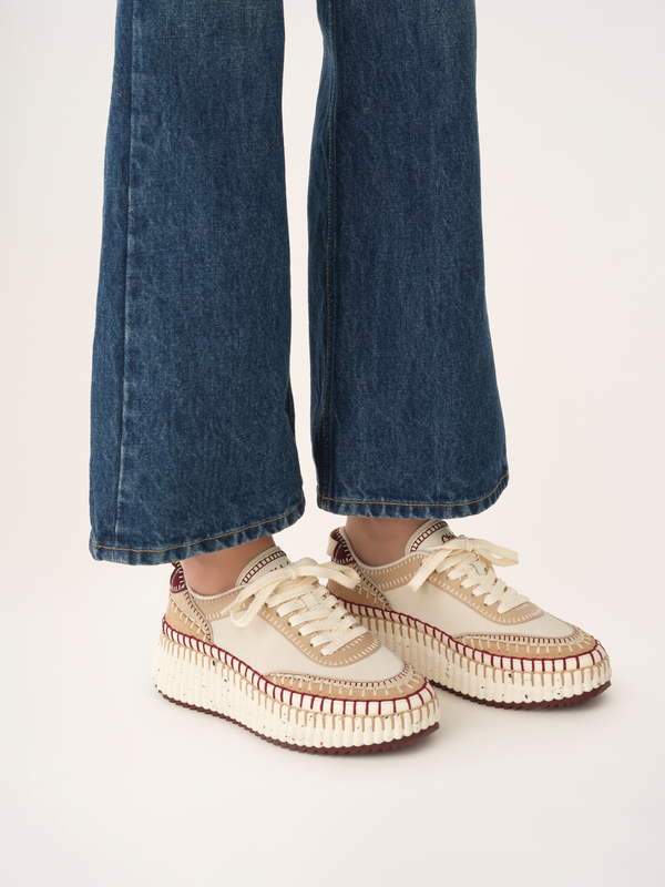 Nama Suede Trimmed Leather Sneakers
