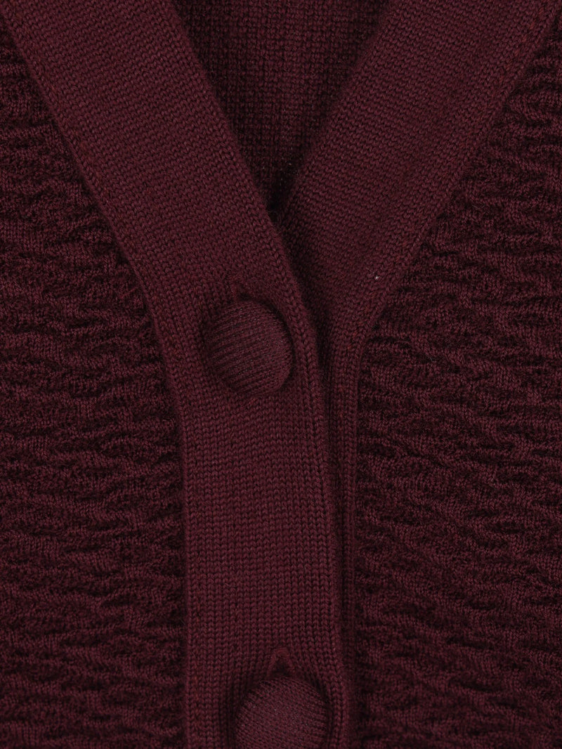 Wool Fitted V-neck Cardigan