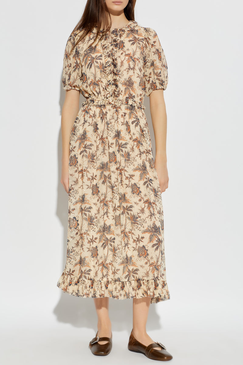 Rosamunde Puff Sleeve Silk Dress