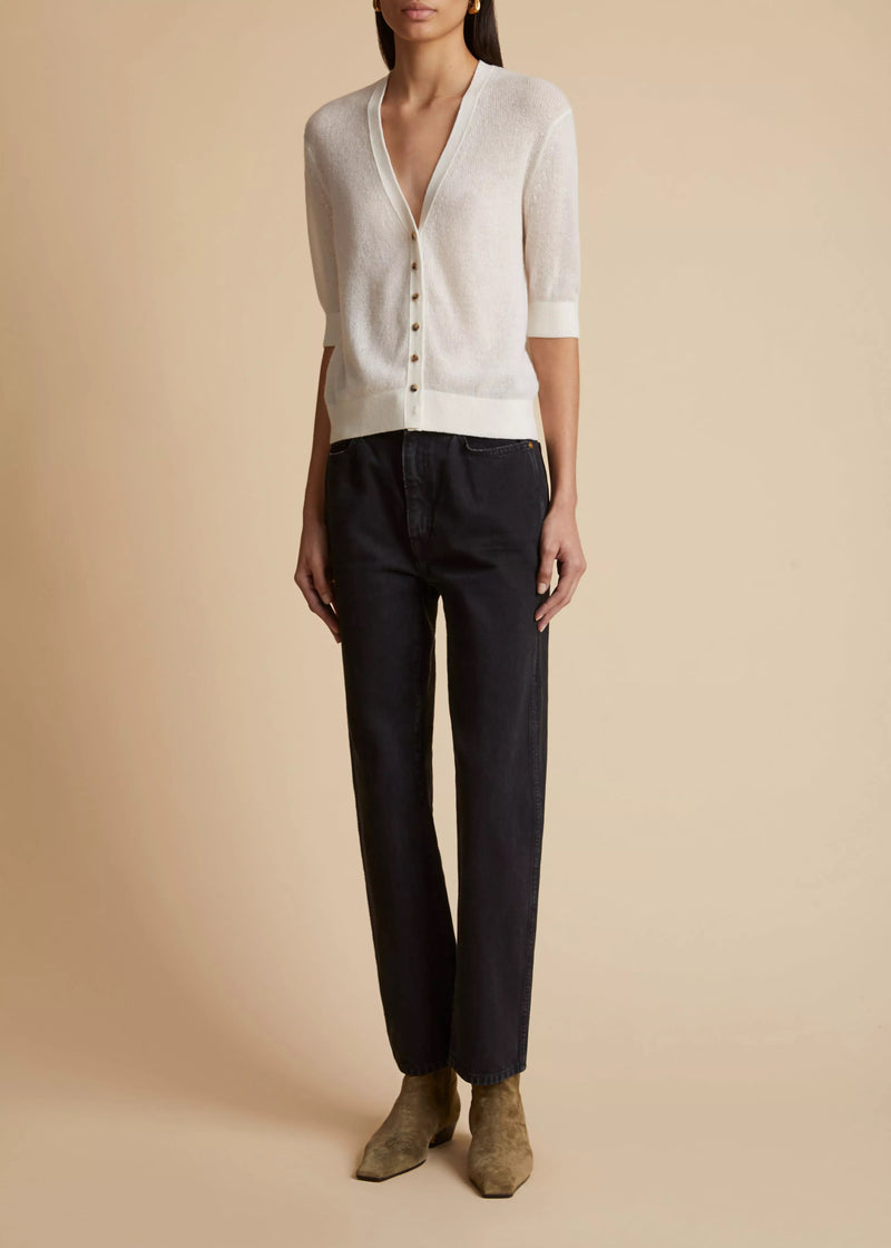 Short sleeve cashmere cardigan hotsell