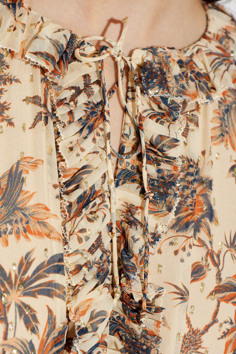 Rosamunde Puff Sleeve Silk Dress