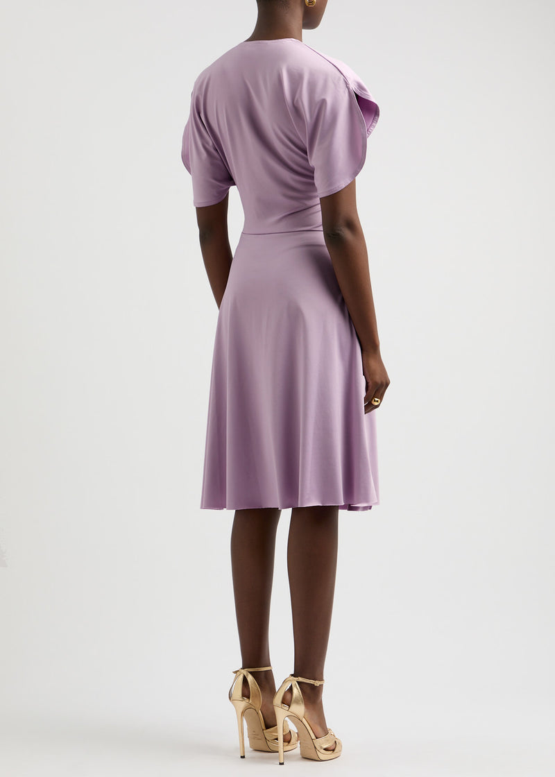 Gathered Detail Crewneck Dress