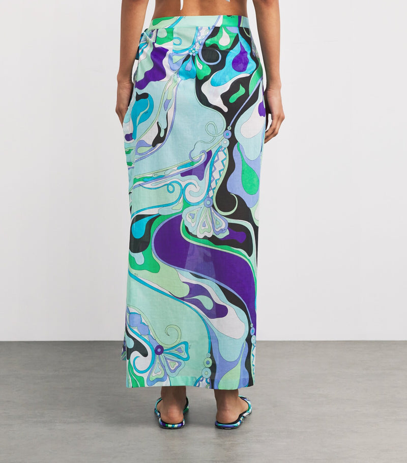 Orchidee Print Tie-Side Cotton Pareo