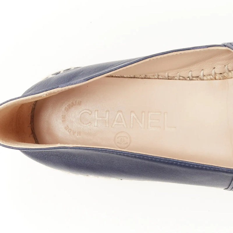 CC Logo Leather & Jute Espadrilles