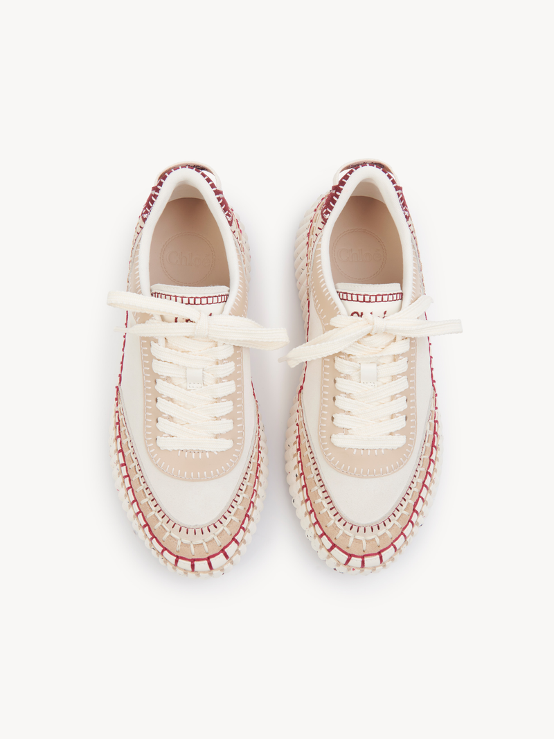 Nama Suede Trimmed Leather Sneakers