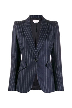 Fitted Pinstripe Blazer