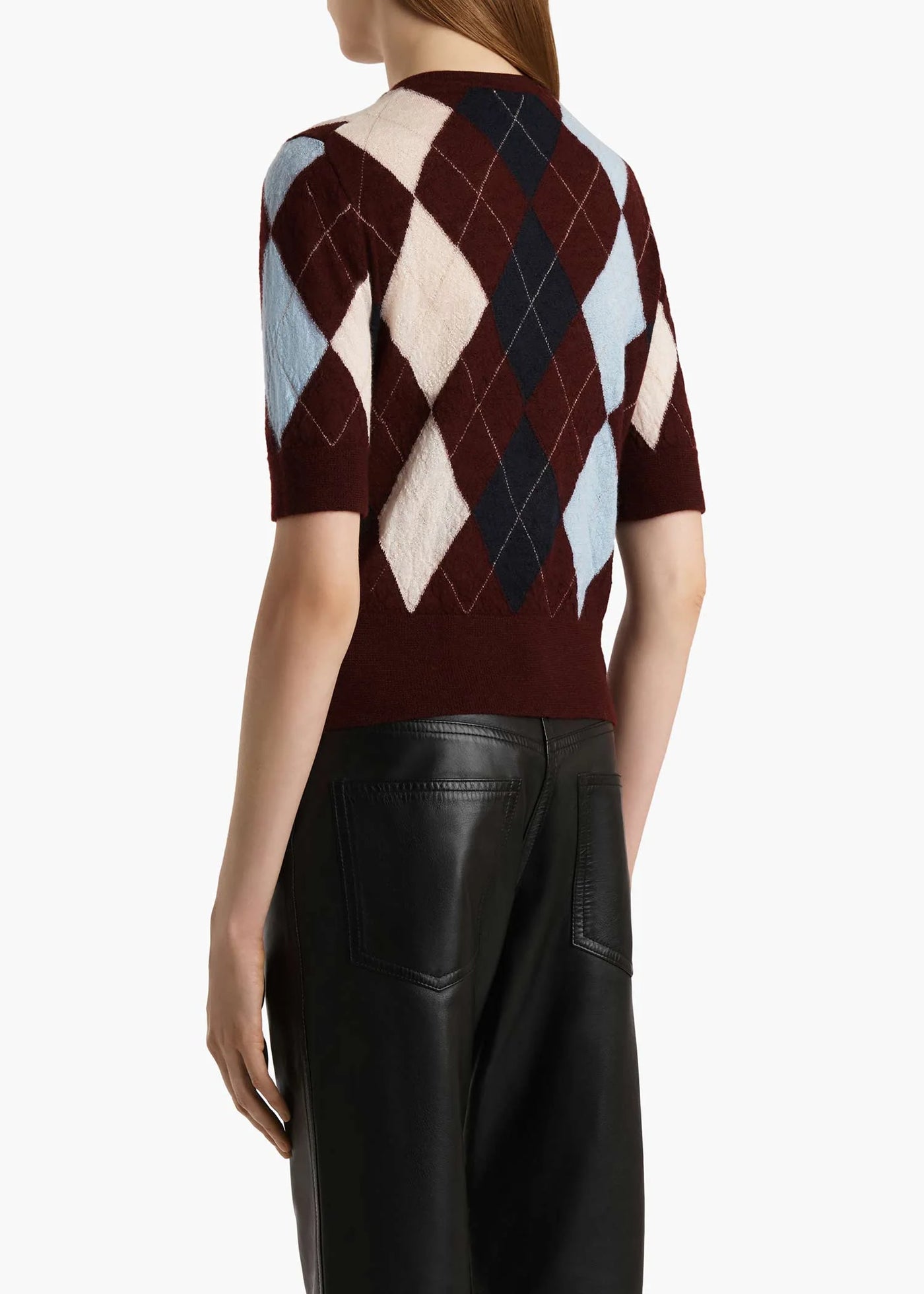 トップス THE TOE Sendlinger Argyle Knit khaite-light-blue-burgundy-