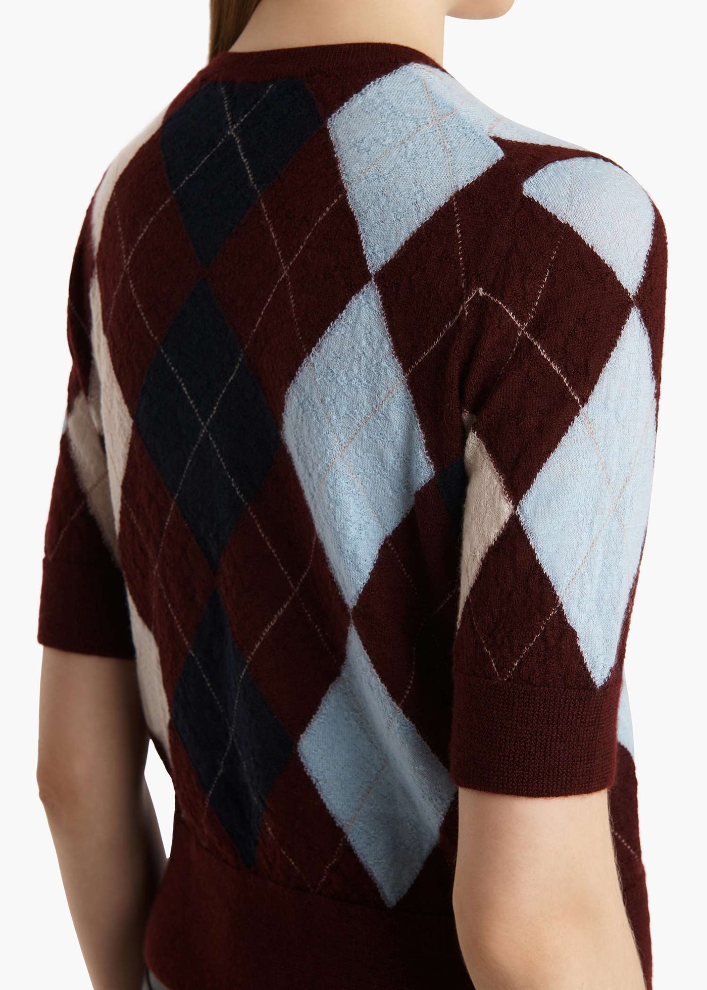 トップス THE TOE Sendlinger Argyle Knit khaite-light-blue-burgundy-