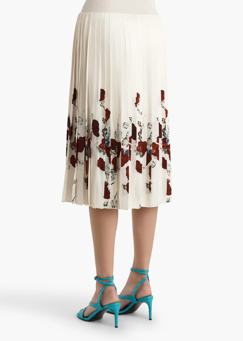 Anya Floral Pleated Midi Skirt