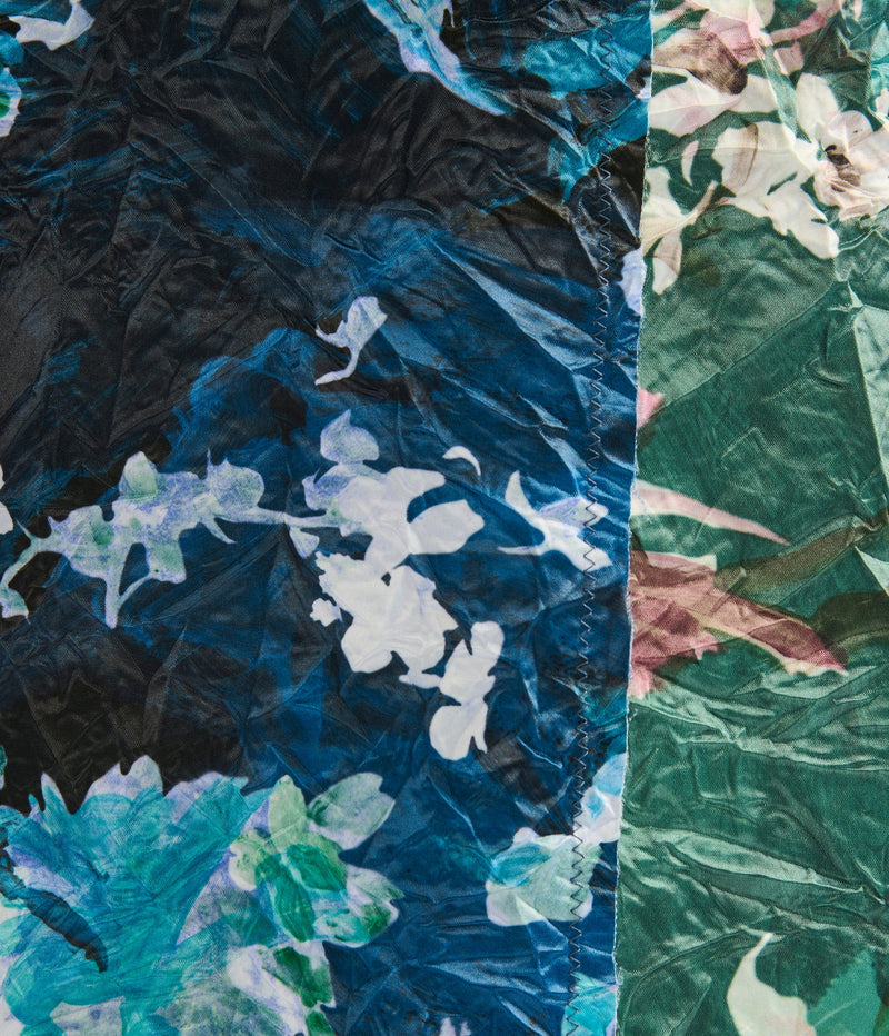 Floral Print Textured Satin Pencil Skirt