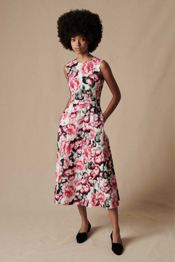 Eloise Peony Print Cotton Dress