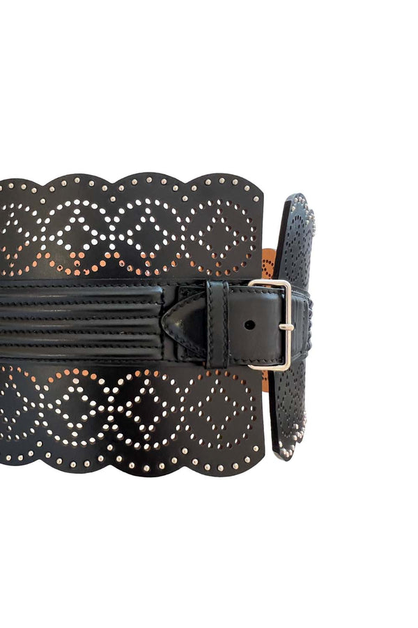 Laser Cut and Stud Detail Corset Belt