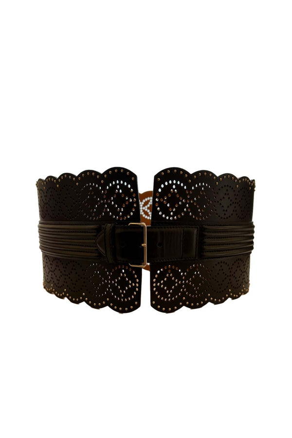 Laser Cut and Stud Detail Corset Belt