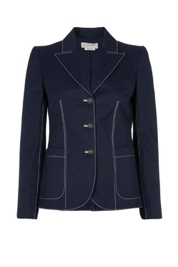 Contrast Topstitching Jacket