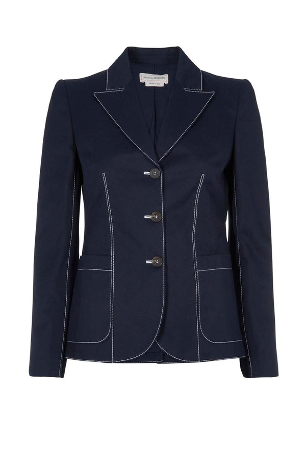 Contrast Topstitching Jacket